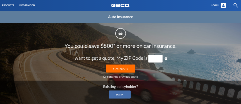 Landing pages for financial services - GEICO Auto Insurance
